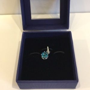 BNIB Swarovski December Birth Charm, Blue, Rhodium plated